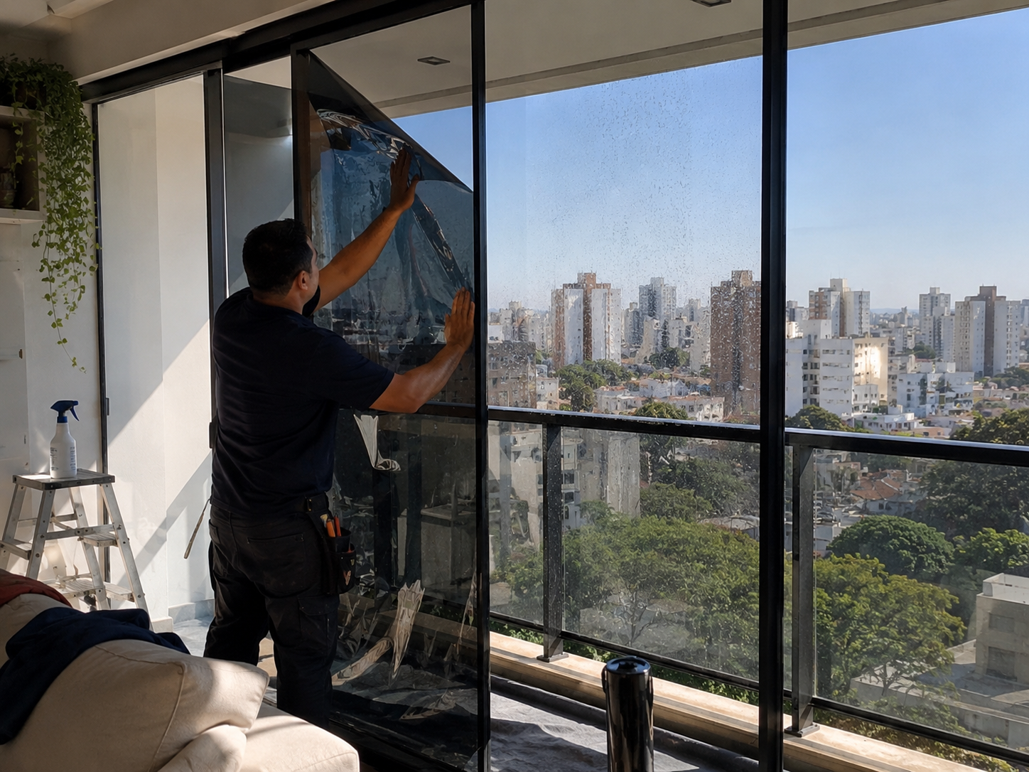 Instalação de Insulfilm Residencial em apartamento no Santa Efigênia, Belo Horizonte